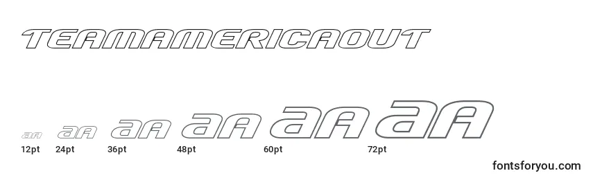 Размеры шрифта Teamamericaout