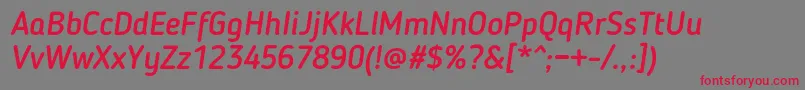 BloggerSansMediumItalic Font – Red Fonts on Gray Background