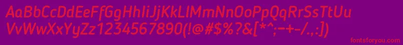 BloggerSansMediumItalic Font – Red Fonts on Purple Background