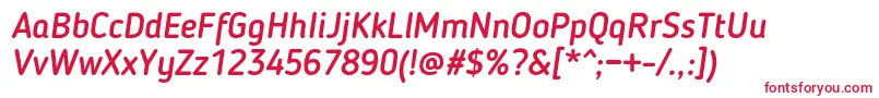 BloggerSansMediumItalic Font – Red Fonts on White Background