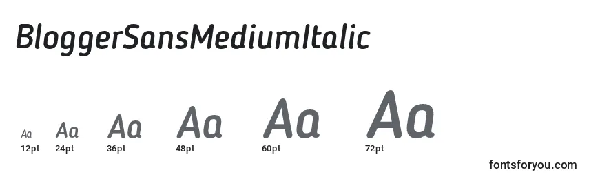 BloggerSansMediumItalic Font Sizes