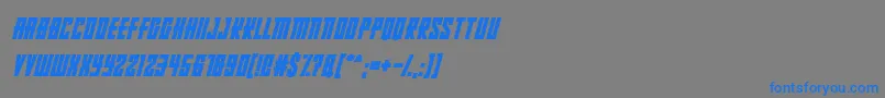 Czcionka RussianDollmakerItalic – niebieskie czcionki na szarym tle