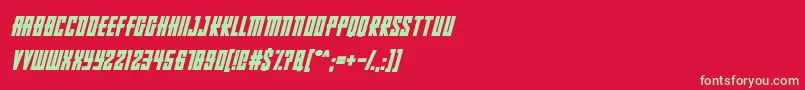 RussianDollmakerItalic Font – Green Fonts on Red Background