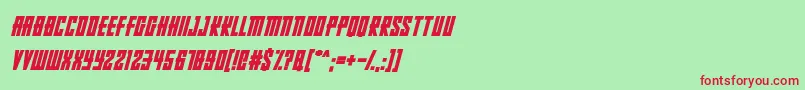 RussianDollmakerItalic Font – Red Fonts on Green Background