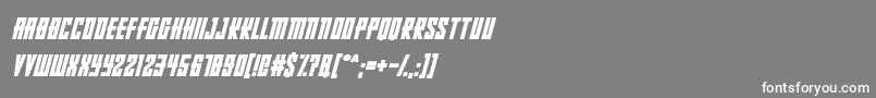 RussianDollmakerItalic-fontti – valkoiset fontit harmaalla taustalla