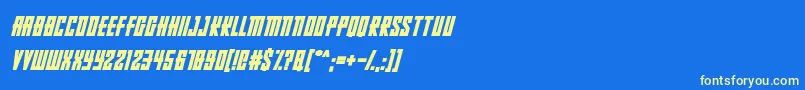 Czcionka RussianDollmakerItalic – żółte czcionki na niebieskim tle