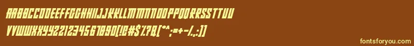 Шрифт RussianDollmakerItalic – жёлтые шрифты на коричневом фоне