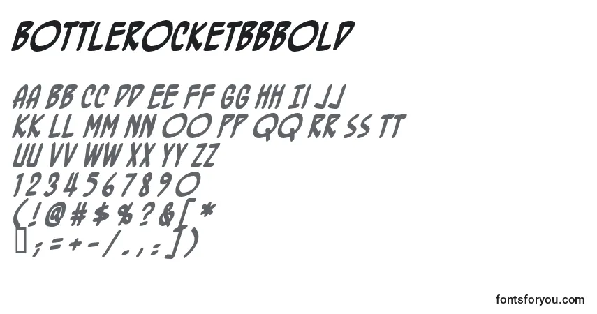 Schriftart BottlerocketBbBold – Alphabet, Zahlen, spezielle Symbole