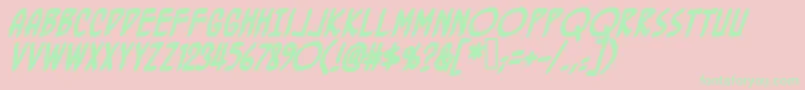 BottlerocketBbBold Font – Green Fonts on Pink Background