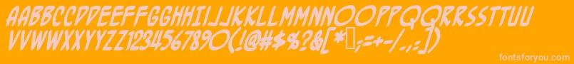 BottlerocketBbBold Font – Pink Fonts on Orange Background