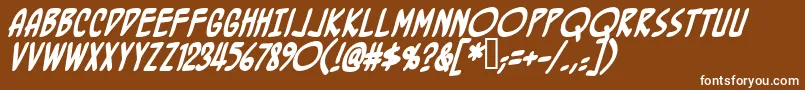 Police BottlerocketBbBold – polices blanches sur fond brun