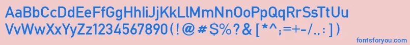 Police FetteMittelschriftRegular – polices bleues sur fond rose