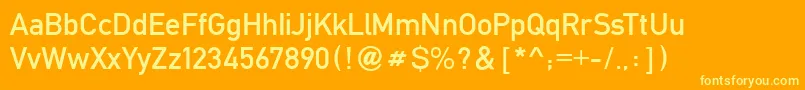 Шрифт FetteMittelschriftRegular – жёлтые шрифты на оранжевом фоне