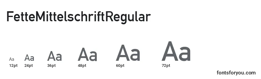 Размеры шрифта FetteMittelschriftRegular