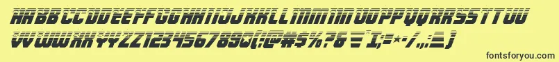 Armyrangershalfital Font – Black Fonts on Yellow Background