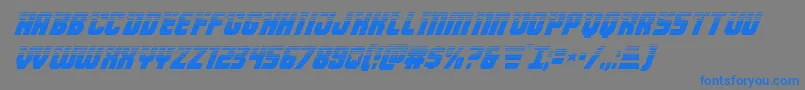 Armyrangershalfital-Schriftart – Blaue Schriften auf grauem Hintergrund