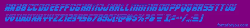 Armyrangershalfital-fontti – siniset fontit violetilla taustalla