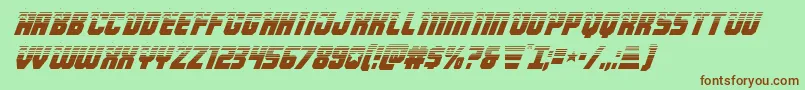 Armyrangershalfital-Schriftart – Braune Schriften auf grünem Hintergrund