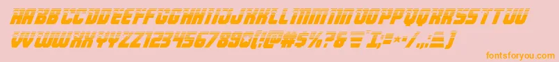 フォントArmyrangershalfital – オレンジの文字がピンクの背景にあります。