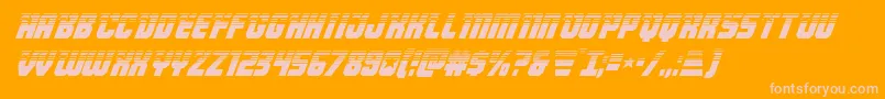 Armyrangershalfital-fontti – vaaleanpunaiset fontit oranssilla taustalla