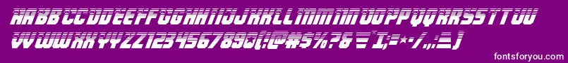 Armyrangershalfital-fontti – valkoiset fontit violetilla taustalla