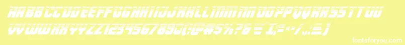 Шрифт Armyrangershalfital – белые шрифты на жёлтом фоне