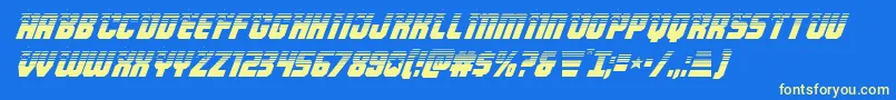 フォントArmyrangershalfital – 黄色の文字、青い背景