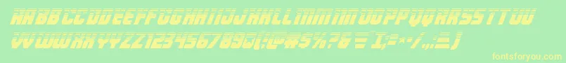 Armyrangershalfital-Schriftart – Gelbe Schriften auf grünem Hintergrund