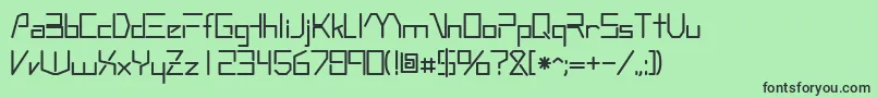 フォントRobotypeRegular – 緑の背景に黒い文字