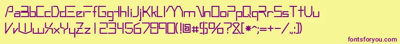 RobotypeRegular Font – Purple Fonts on Yellow Background