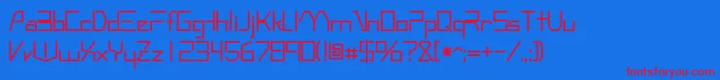 RobotypeRegular Font – Red Fonts on Blue Background