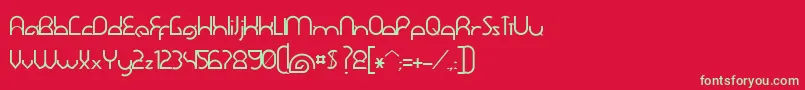 フォントDawner – 赤い背景に緑の文字