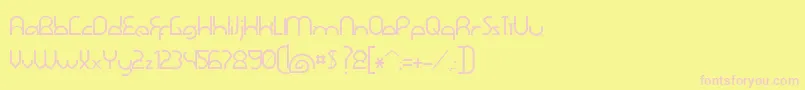 フォントDawner – ピンクのフォント、黄色の背景