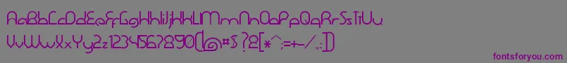 フォントDawner – 紫色のフォント、灰色の背景