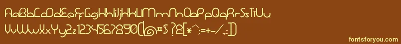 Dawner-fontti – keltaiset fontit ruskealla taustalla