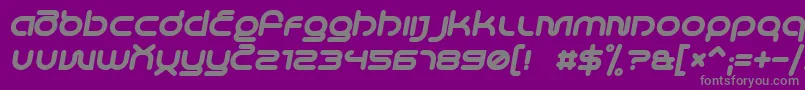 フォントLifeInSpaceBolditalic – 紫の背景に灰色の文字