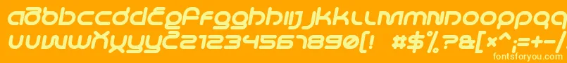 LifeInSpaceBolditalic Font – Yellow Fonts on Orange Background