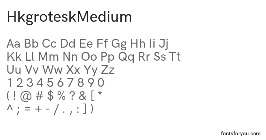 A fonte HkgroteskMedium – alfabeto, números, caracteres especiais