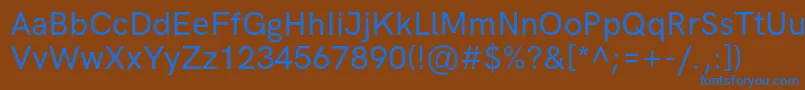 HkgroteskMedium Font – Blue Fonts on Brown Background
