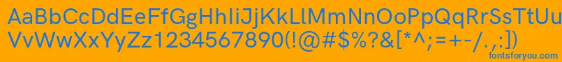 HkgroteskMedium Font – Blue Fonts on Orange Background