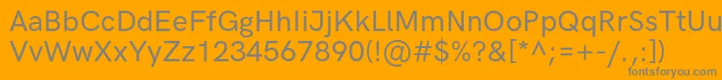 Fonte HkgroteskMedium – fontes cinzas em um fundo laranja