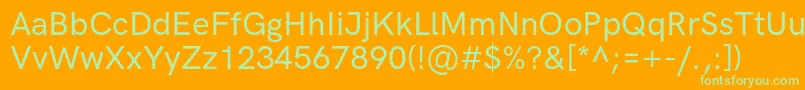 HkgroteskMedium Font – Green Fonts on Orange Background