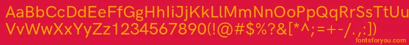 HkgroteskMedium Font – Orange Fonts on Red Background