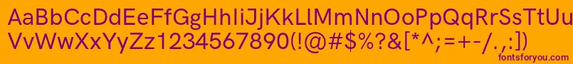 HkgroteskMedium Font – Purple Fonts on Orange Background