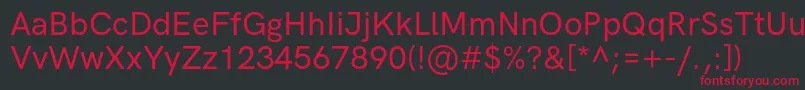HkgroteskMedium Font – Red Fonts on Black Background