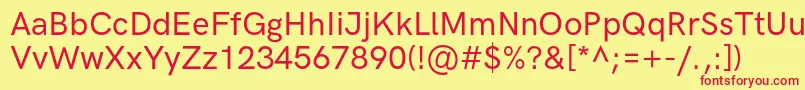 HkgroteskMedium Font – Red Fonts on Yellow Background