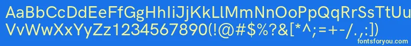 HkgroteskMedium Font – Yellow Fonts on Blue Background