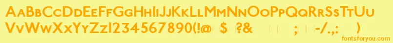 Fonte PaddingtonscBold – fontes laranjas em um fundo amarelo
