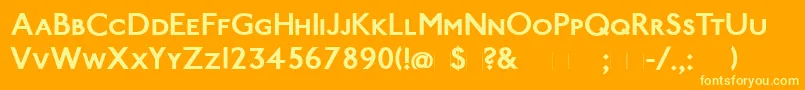 Fonte PaddingtonscBold – fontes amarelas em um fundo laranja