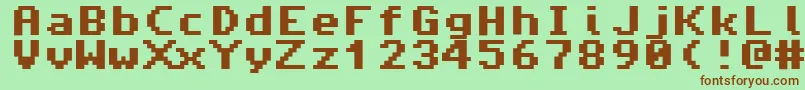 AmigaForever Font – Brown Fonts on Green Background